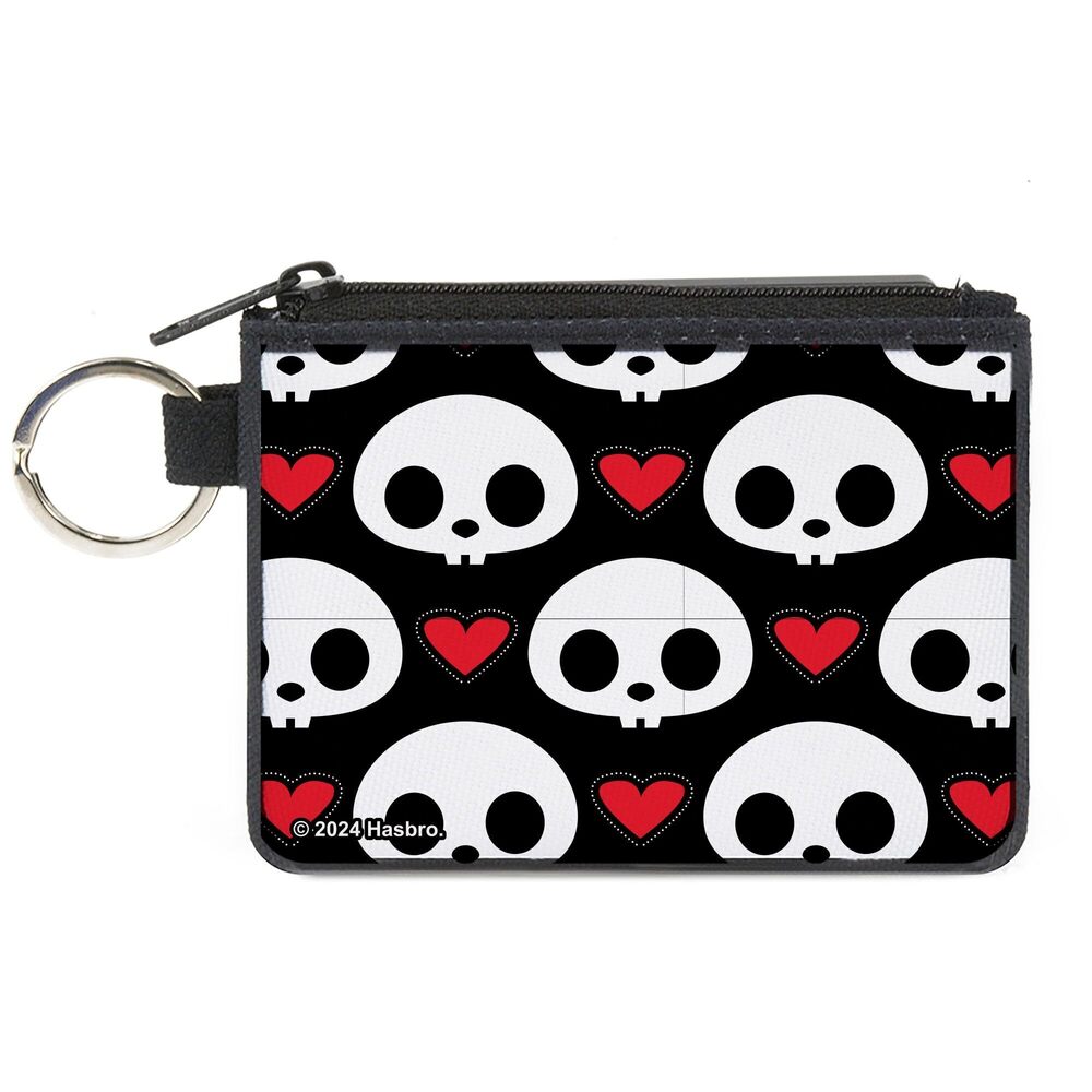 6992 Skelanimals Wallet, Coin Purse, Skelanimals Face Logo and Heart Black
